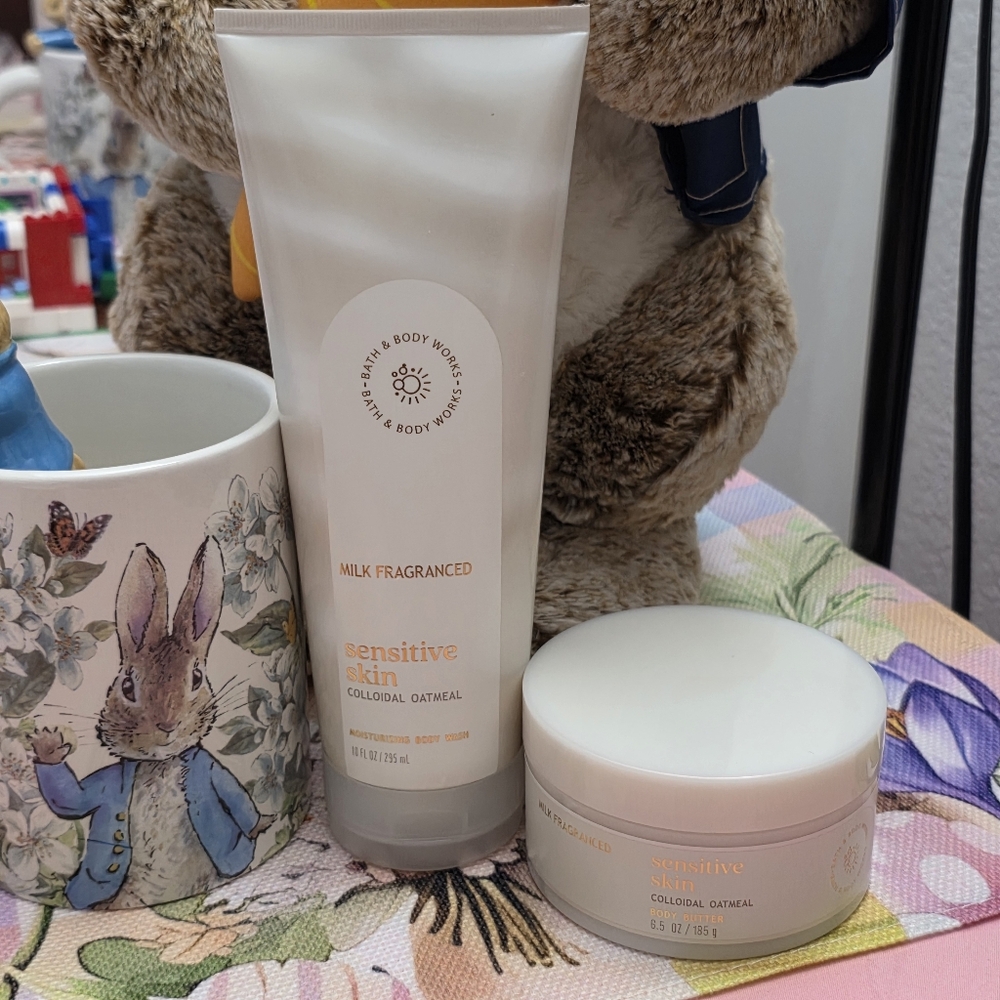 Bath & Body Works Sensitive Skin Milk Moisturizing Body Wash & Body Butter Set